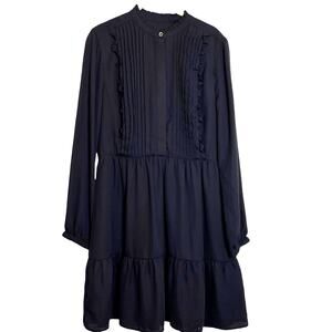 J Crew Mercantile Womens Dress Size 6 Black Pintucked Bodice Tiered Prairie